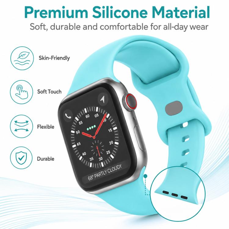 Confezione da 5 cinturini per orologio in silicone con fibbia a farfalla xDfind, For Apple Watch 42 / 44 / 45 / 46 / 49mm, For Apple Watch 38 / 40 / 41 / S11 42mm