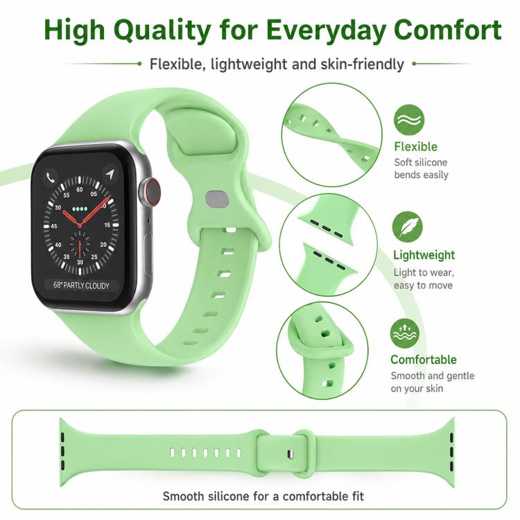 Confezione da 5 cinturini per orologio in silicone con fibbia a farfalla xDfind, For Apple Watch 42 / 44 / 45 / 46 / 49mm, For Apple Watch 38 / 40 / 41 / S11 42mm