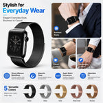 Confezione da 5 cinturini per orologio xDfind Milanese Loop con chiusura magnetica in metallo, For Apple Watch 42 / 44 / 45 / 46 / 49mm, For Apple Watch 38 / 40 / 41 / S11 42mm