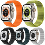 Confezione da 5 cinturini per orologio xDfind in nylon intrecciato con chiusura a strappo, For Apple Watch 42 / 44 / 45 / 46 / 49mm, For Apple Watch 38 / 40 / 41 / S11 42mm