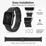 Confezione da 5 cinturini per orologio xDfind con fibbia pieghevole a tre perline in acciaio inossidabile, For Apple Watch 42 / 44 / 45 / 46 / 49mm, For Apple Watch 38 / 40 / 41 / S11 42mm