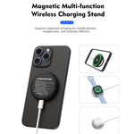 Caricabatterie wireless magnetico multifunzione da 15 W con supporto pieghevole