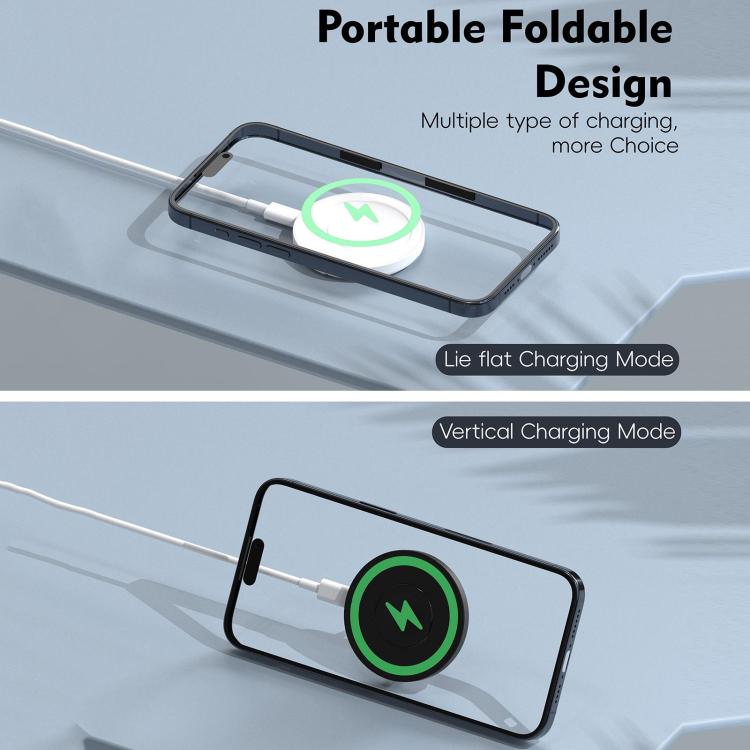 Caricabatterie wireless magnetico multifunzione da 15 W con supporto pieghevole
