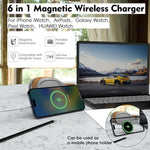 Caricabatterie wireless magnetico multifunzione da 15 W con supporto pieghevole