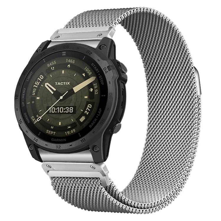 Cinturino per orologio Tactix Milanese magnetico in acciaio inossidabile, separato, For Garmin 26mm, For Garmin 22mm, For Garmin 20mm