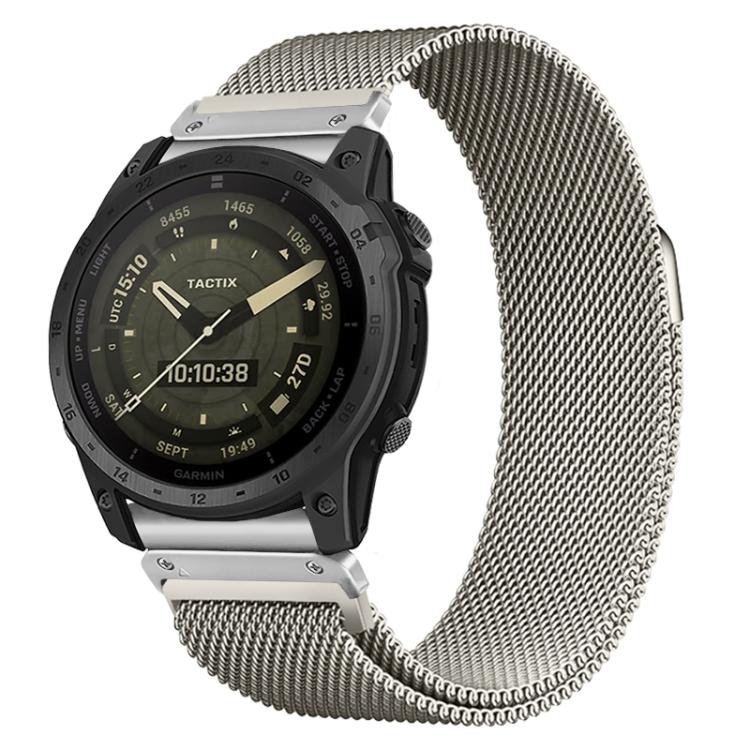 Cinturino per orologio Tactix Milanese magnetico in acciaio inossidabile, separato, For Garmin 26mm, For Garmin 22mm, For Garmin 20mm