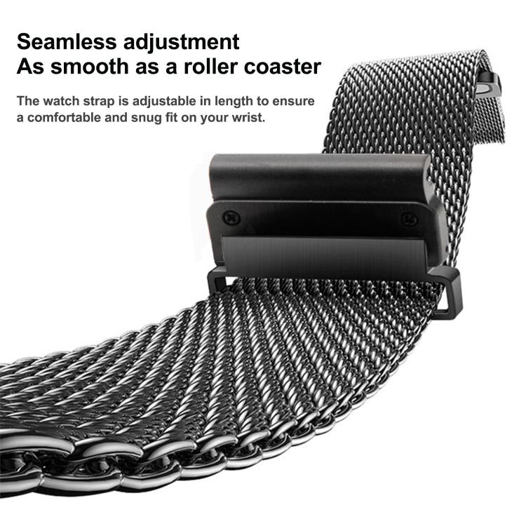 Cinturino per orologio Tactix Milanese magnetico in acciaio inossidabile, separato, For Garmin 26mm, For Garmin 22mm, For Garmin 20mm
