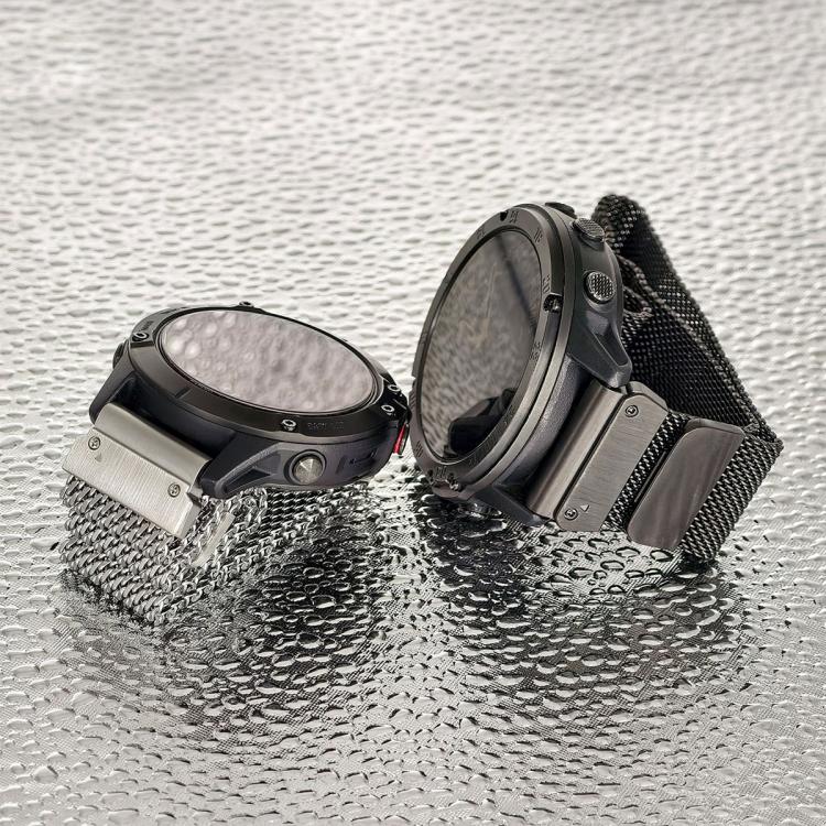 Cinturino per orologio integrato Tactix Milanese magnetico in acciaio inossidabile, For Garmin 26mm, For Garmin 22mm, For Garmin 20mm