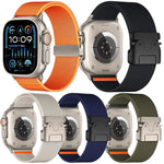 Confezione da 5 cinturini per orologio in nylon elasticizzato con fibbia a paracadute xDfind, For Apple Watch 42 / 44 / 45 / 46 / 49mm, For Apple Watch 38 / 40 / 41 / S11 42mm