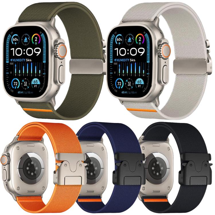 Confezione da 5 cinturini per orologio in nylon elasticizzato con fibbia a paracadute xDfind, For Apple Watch 42 / 44 / 45 / 46 / 49mm, For Apple Watch 38 / 40 / 41 / S11 42mm