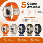 Confezione da 5 cinturini per orologio in nylon elasticizzato con fibbia a paracadute xDfind, For Apple Watch 42 / 44 / 45 / 46 / 49mm, For Apple Watch 38 / 40 / 41 / S11 42mm