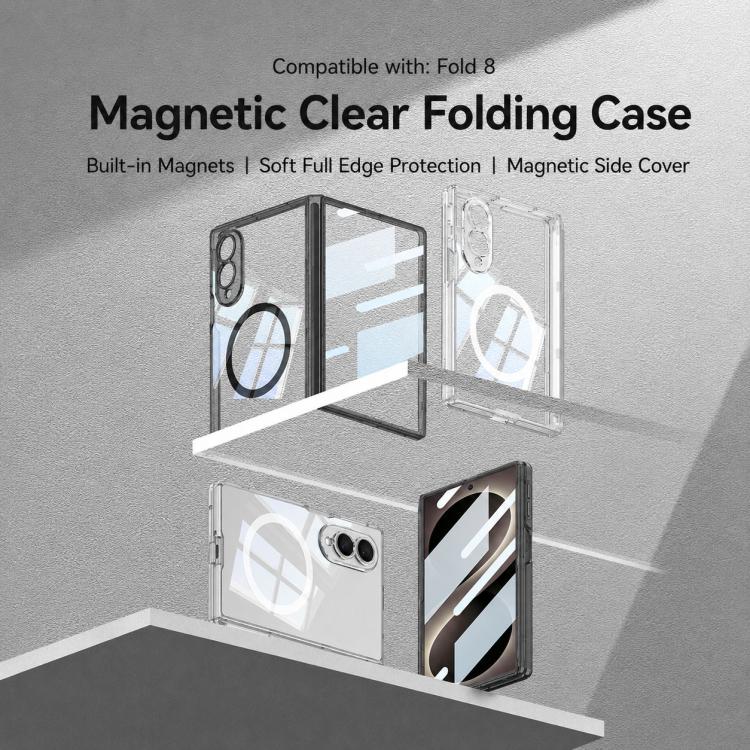 Custodia per telefono trasparente pieghevole magnetica GKK MagSafe, For Galaxy Z Fold8 5G, For Galaxy Z Fold8 Ultra 5G, For Samsung Galaxy Z Fold7 5G