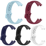 Confezione da 5 cinturini per orologio in silicone traspirante xDfind con fori, For Huawei Band 10 / 9 / 8