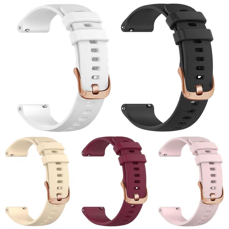 Confezione da 5 cinturini sportivi in silicone con fibbia color oro rosa xDfind per Garmin Vivoactive 5 / Venu / Forerunner 165., 18mm, 20mm, 22mm