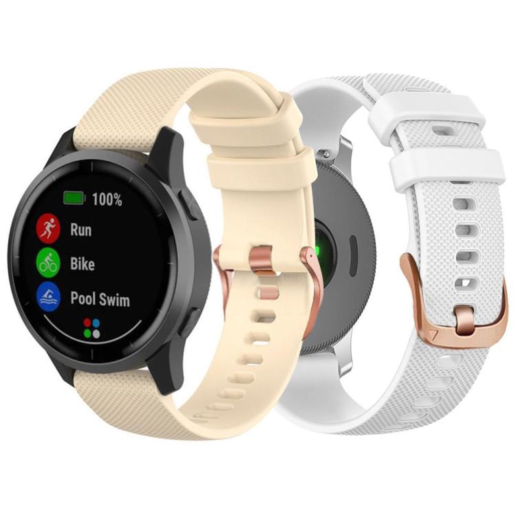 Confezione da 5 cinturini sportivi in silicone con fibbia color oro rosa xDfind per Garmin Vivoactive 5 / Venu / Forerunner 165., 18mm, 20mm, 22mm
