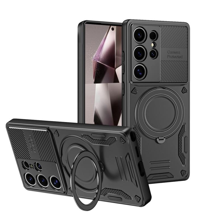 Custodia per telefono MagSafe 2 in 1 in TPU con supporto girevole, For Samsung Galaxy S26 Ultra 5G, For Samsung Galaxy S25 FE 5G, For Samsung Galaxy S24 Ultra 5G, For Samsung Galaxy S23 FE 5G