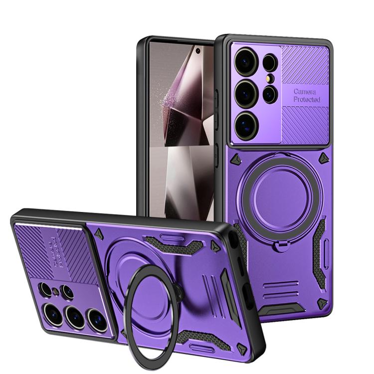 Custodia per telefono MagSafe 2 in 1 in TPU con supporto girevole, For Samsung Galaxy S26 Ultra 5G, For Samsung Galaxy S25 FE 5G, For Samsung Galaxy S24 Ultra 5G, For Samsung Galaxy S23 FE 5G