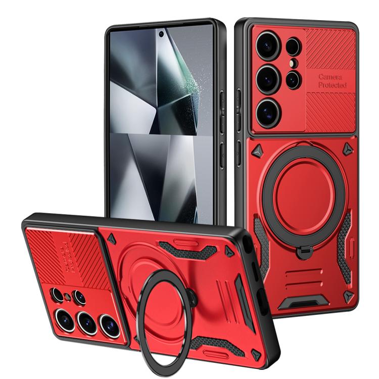 Custodia per telefono MagSafe 2 in 1 in TPU con supporto girevole, For Samsung Galaxy S26 Ultra 5G, For Samsung Galaxy S25 FE 5G, For Samsung Galaxy S24 Ultra 5G, For Samsung Galaxy S23 FE 5G