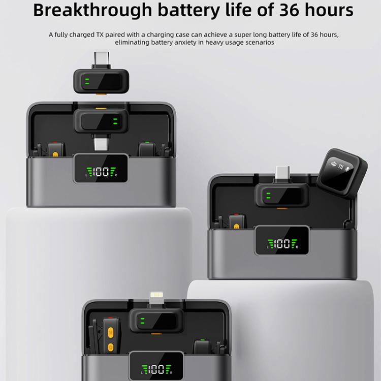 Microfono lavalier wireless Q18 2 in 1, Type-C Plug, 8 Pin Plug