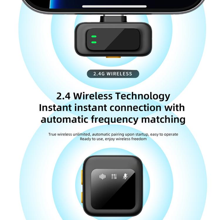Microfono lavalier wireless Q18 2 in 1, Type-C Plug, 8 Pin Plug