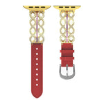Cinturino per orologio xDfind ibrido in acciaio inossidabile con diamanti e vera pelle, For Apple Watch 42 / 44 / 45 / 46 / 49mm, For Apple Watch 38 / 40 / 41 / S11 42mm