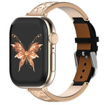 Cinturino per orologio xDfind Butterfly in acciaio inossidabile ibrido e vera pelle, For Apple Watch 42 / 44 / 45 / 46 / 49mm, For Apple Watch 38 / 40 / 41 / S11 42mm