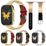 Cinturino per orologio xDfind Butterfly in acciaio inossidabile ibrido e vera pelle, For Apple Watch 42 / 44 / 45 / 46 / 49mm, For Apple Watch 38 / 40 / 41 / S11 42mm
