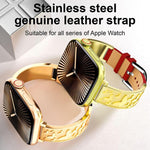 Cinturino per orologio xDfind Butterfly in acciaio inossidabile ibrido e vera pelle, For Apple Watch 42 / 44 / 45 / 46 / 49mm, For Apple Watch 38 / 40 / 41 / S11 42mm