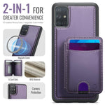 Custodia per telefono in pelle JEEHOOD J10 con porta carte a ribalta, MagSafe Split RFID., For Samsung Galaxy A51 4G, For Samsung Galaxy A50