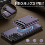 Custodia per telefono in pelle JEEHOOD J10 con porta carte a ribalta, MagSafe Split RFID., For Samsung Galaxy A51 4G, For Samsung Galaxy A50