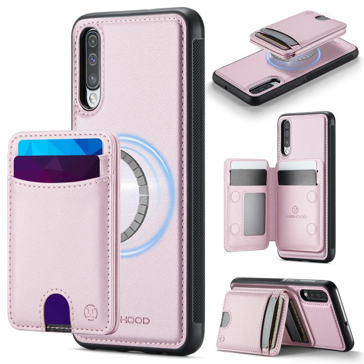 Custodia per telefono in pelle JEEHOOD J10 con porta carte a ribalta, MagSafe Split RFID., For Samsung Galaxy A51 4G, For Samsung Galaxy A50