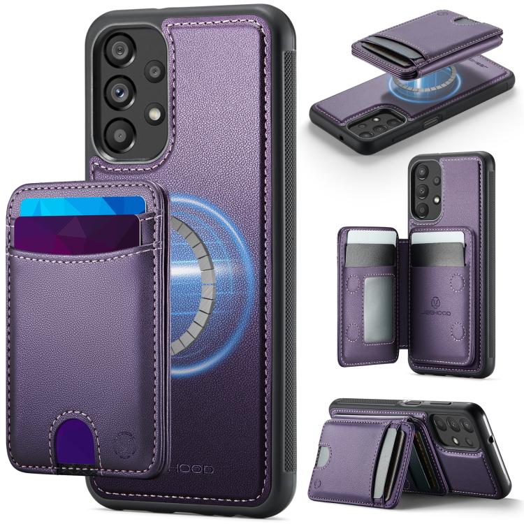 Custodia per telefono in pelle JEEHOOD J10 con porta carte a ribalta, MagSafe Split RFID., For Samsung Galaxy A13 5G / 4G / A04s, For Samsung Galaxy A53 5G, For Samsung Galaxy A33 5G, For Samsung Galaxy A52 5G / 4G / A52s 5G