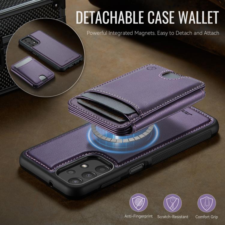 Custodia per telefono in pelle JEEHOOD J10 con porta carte a ribalta, MagSafe Split RFID., For Samsung Galaxy A13 5G / 4G / A04s, For Samsung Galaxy A53 5G, For Samsung Galaxy A33 5G, For Samsung Galaxy A52 5G / 4G / A52s 5G
