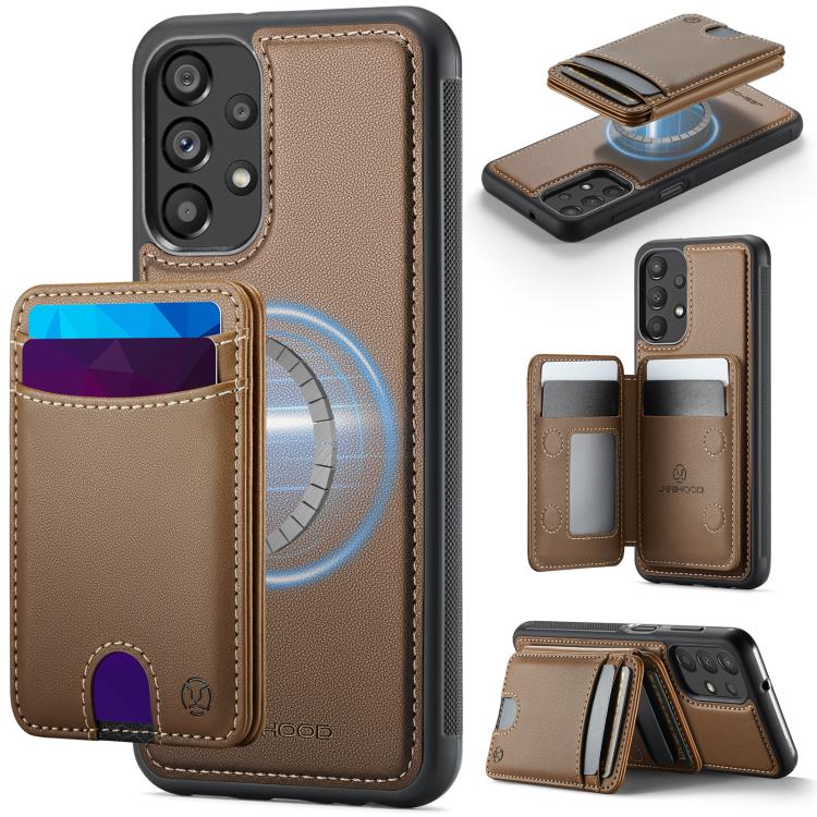 Custodia per telefono in pelle JEEHOOD J10 con porta carte a ribalta, MagSafe Split RFID., For Samsung Galaxy A13 5G / 4G / A04s, For Samsung Galaxy A53 5G, For Samsung Galaxy A33 5G, For Samsung Galaxy A52 5G / 4G / A52s 5G