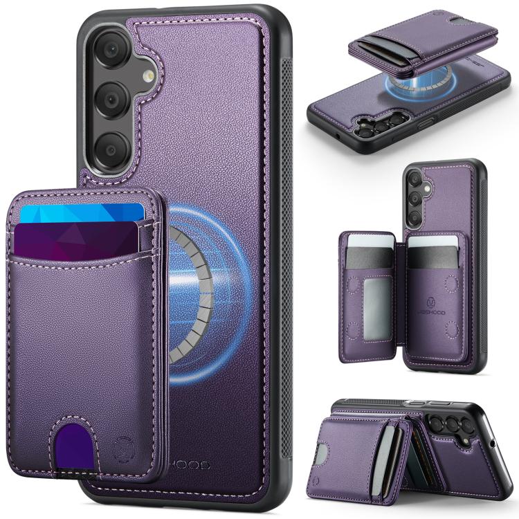 Custodia per telefono in pelle JEEHOOD J10 con porta carte a ribalta, MagSafe Split RFID., For Samsung Galaxy A25 5G / 4G, For Samsung Galaxy A14 5G / 4G / M44 5G, For Samsung Galaxy A15 5G / 4G, For Samsung Galaxy A55 5G