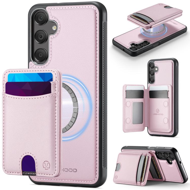 Custodia per telefono in pelle JEEHOOD J10 con porta carte a ribalta, MagSafe Split RFID., For Samsung Galaxy A25 5G / 4G, For Samsung Galaxy A14 5G / 4G / M44 5G, For Samsung Galaxy A15 5G / 4G, For Samsung Galaxy A55 5G
