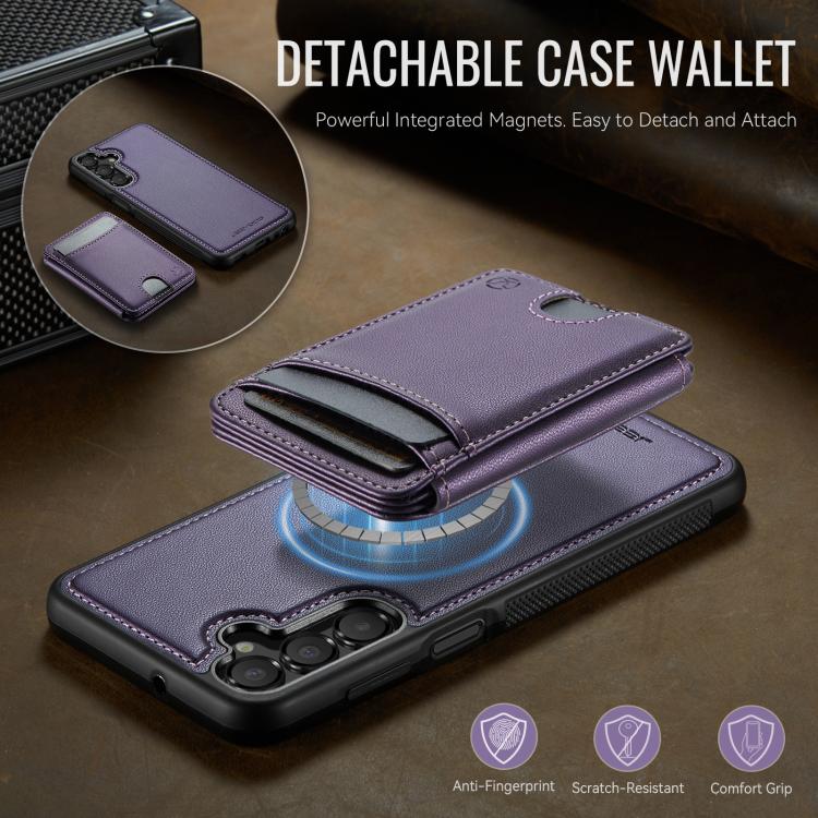 Custodia per telefono in pelle JEEHOOD J10 con porta carte a ribalta, MagSafe Split RFID., For Samsung Galaxy A25 5G / 4G, For Samsung Galaxy A14 5G / 4G / M44 5G, For Samsung Galaxy A15 5G / 4G, For Samsung Galaxy A55 5G