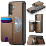 Custodia per telefono in pelle JEEHOOD J10 con porta carte a ribalta, MagSafe Split RFID., For Samsung Galaxy A56 5G, For Samsung Galaxy A26 5G, For Samsung Galaxy A36 5G, For Samsung Galaxy A16 5G / 4G