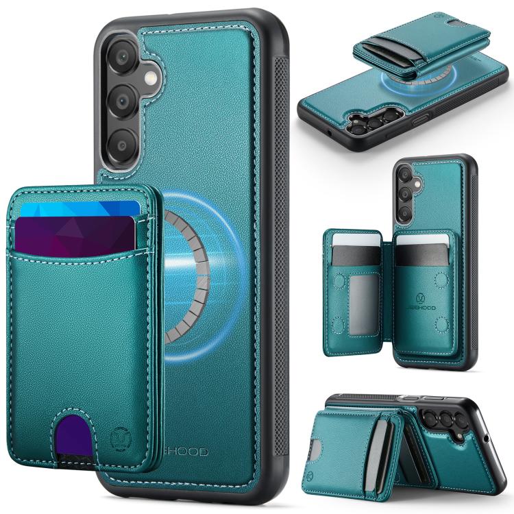 Custodia per telefono in pelle JEEHOOD J10 con porta carte a ribalta, MagSafe Split RFID., For Samsung Galaxy A57 5G, For Samsung Galaxy A37 5G, For Galaxy A27 5G, For Samsung Galaxy A17 5G / 4G