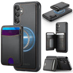 Custodia per telefono in pelle JEEHOOD J10 con porta carte a ribalta, MagSafe Split RFID., For Samsung Galaxy A57 5G, For Samsung Galaxy A37 5G, For Galaxy A27 5G, For Samsung Galaxy A17 5G / 4G