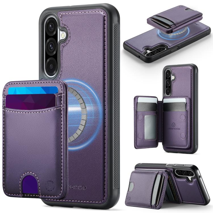 Custodia per telefono in pelle JEEHOOD J10 con porta carte a ribalta, MagSafe Split RFID., For Samsung Galaxy A56 5G, For Samsung Galaxy A26 5G, For Samsung Galaxy A36 5G, For Samsung Galaxy A16 5G / 4G