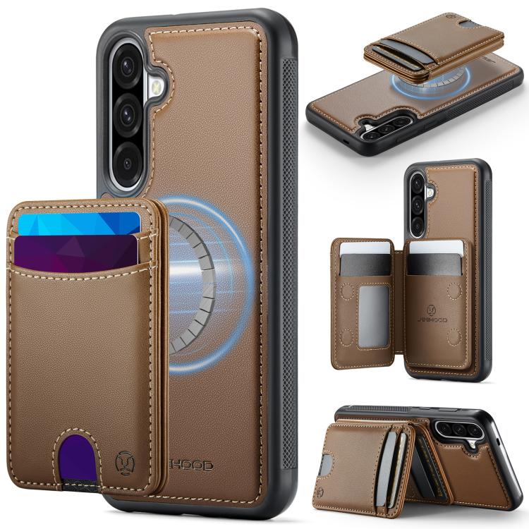 Custodia per telefono in pelle JEEHOOD J10 con porta carte a ribalta, MagSafe Split RFID., For Samsung Galaxy A56 5G, For Samsung Galaxy A26 5G, For Samsung Galaxy A36 5G, For Samsung Galaxy A16 5G / 4G
