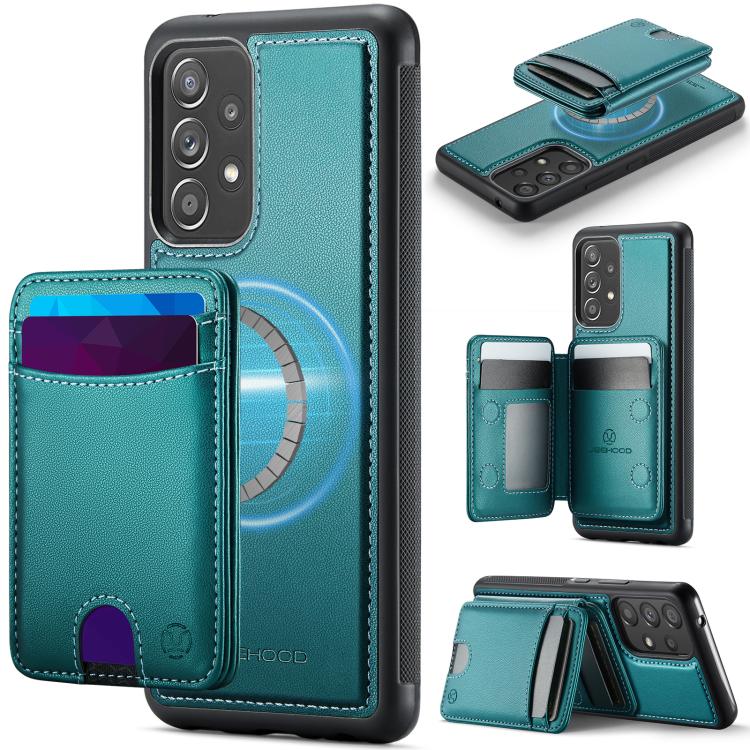 Custodia per telefono in pelle JEEHOOD J10 con porta carte a ribalta, MagSafe Split RFID., For Samsung Galaxy A13 5G / 4G / A04s, For Samsung Galaxy A53 5G, For Samsung Galaxy A33 5G, For Samsung Galaxy A52 5G / 4G / A52s 5G