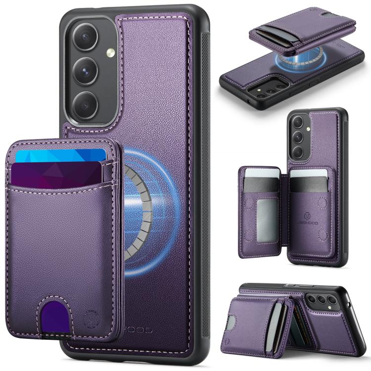 Custodia per telefono in pelle JEEHOOD J10 con porta carte a ribalta, MagSafe Split RFID., For Samsung Galaxy A35 5G, For Samsung Galaxy A24 4G, For Samsung Galaxy A34 5G, For Samsung Galaxy A54 5G