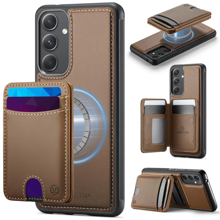 Custodia per telefono in pelle JEEHOOD J10 con porta carte a ribalta, MagSafe Split RFID., For Samsung Galaxy A35 5G, For Samsung Galaxy A24 4G, For Samsung Galaxy A34 5G, For Samsung Galaxy A54 5G