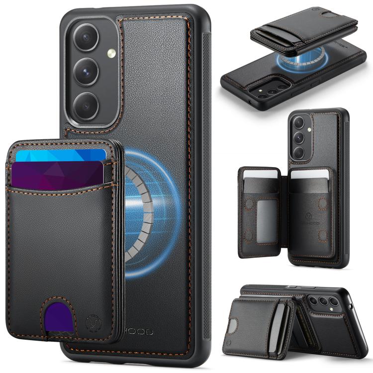 Custodia per telefono in pelle JEEHOOD J10 con porta carte a ribalta, MagSafe Split RFID., For Samsung Galaxy A35 5G, For Samsung Galaxy A24 4G, For Samsung Galaxy A34 5G, For Samsung Galaxy A54 5G