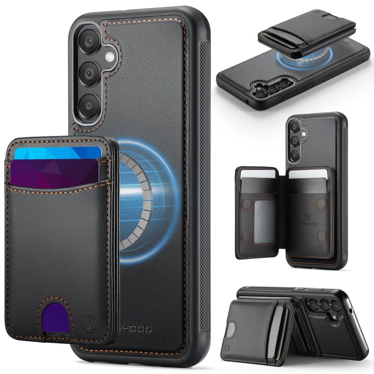 Custodia per telefono in pelle JEEHOOD J10 con porta carte a ribalta, MagSafe Split RFID., For Samsung Galaxy A25 5G / 4G, For Samsung Galaxy A14 5G / 4G / M44 5G, For Samsung Galaxy A15 5G / 4G, For Samsung Galaxy A55 5G