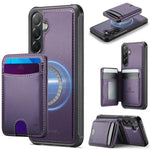 Custodia per telefono in pelle JEEHOOD J10 con porta carte a ribalta, MagSafe Split RFID., For Samsung Galaxy A57 5G, For Samsung Galaxy A37 5G, For Galaxy A27 5G, For Samsung Galaxy A17 5G / 4G