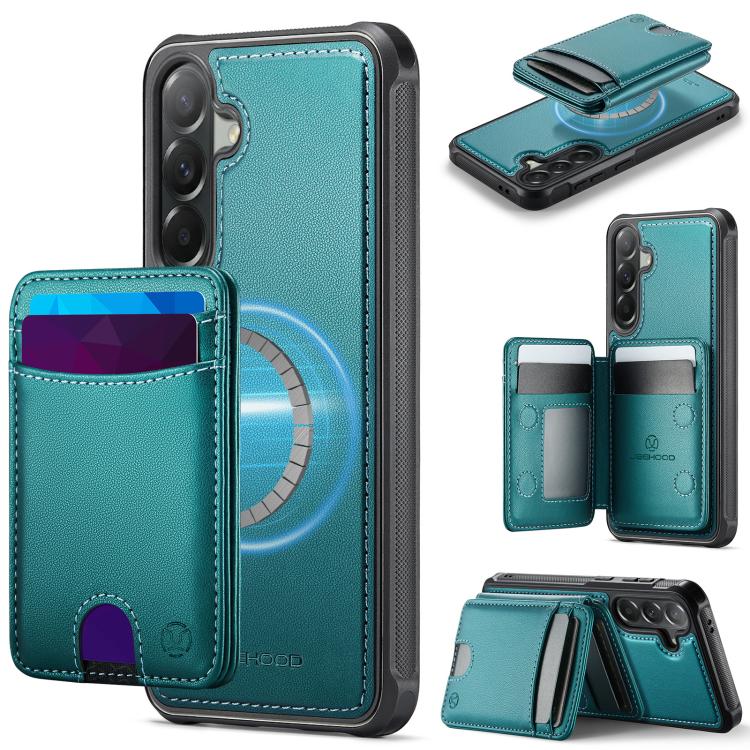 Custodia per telefono in pelle JEEHOOD J10 con porta carte a ribalta, MagSafe Split RFID., For Samsung Galaxy A57 5G, For Samsung Galaxy A37 5G, For Galaxy A27 5G, For Samsung Galaxy A17 5G / 4G