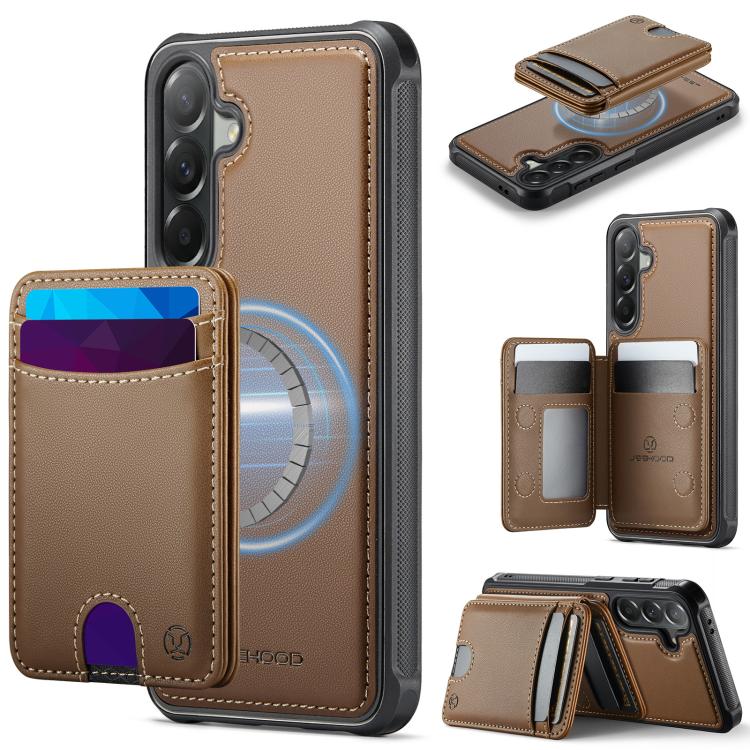 Custodia per telefono in pelle JEEHOOD J10 con porta carte a ribalta, MagSafe Split RFID., For Samsung Galaxy A57 5G, For Samsung Galaxy A37 5G, For Galaxy A27 5G, For Samsung Galaxy A17 5G / 4G